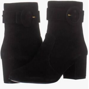 NEW! NINE WEST QUILBY BOOTIES. SIZE 9. BLACK SUEDE.